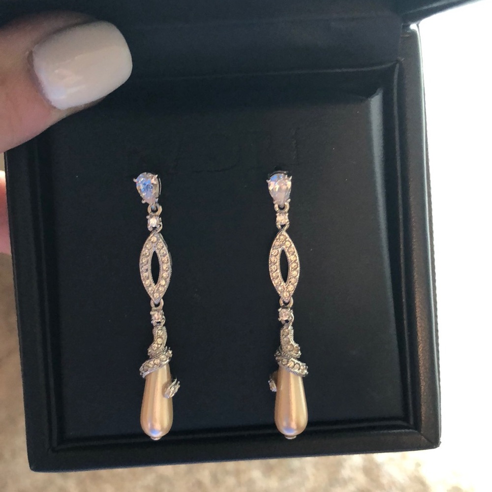 Nadri Pearl Dangle Earrings